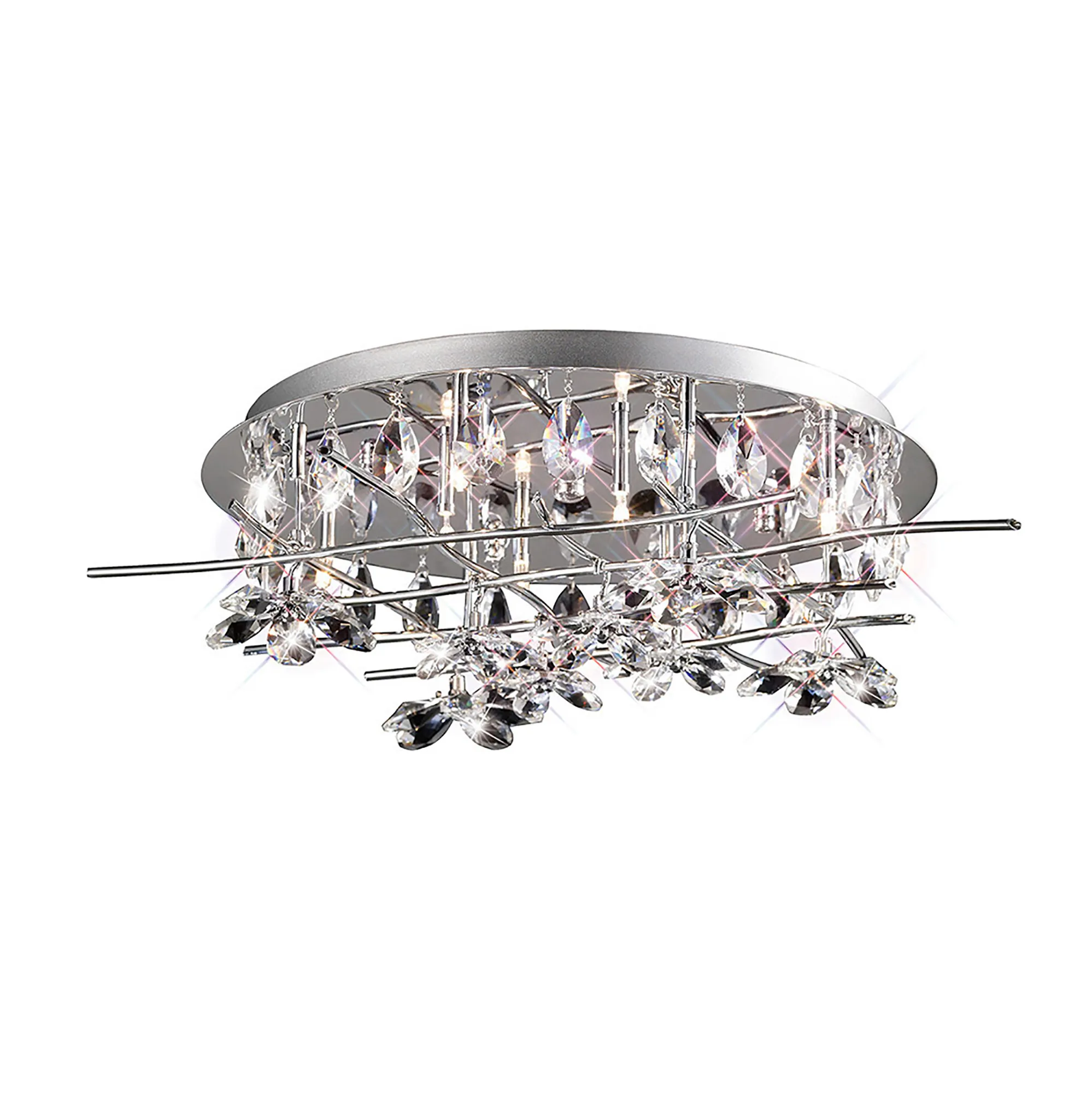 Aviance Crystal Ceiling Lights Diyas Flush Crystal Fittings